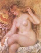 Pierre-Auguste Renoir Bather with Long Blonde Hair (mk09) oil painting